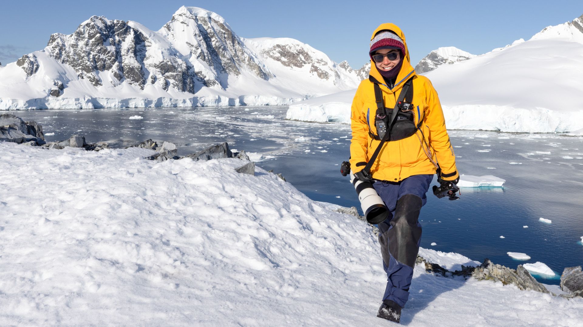 Image of slide Yuki Davidoff in Antarctica
